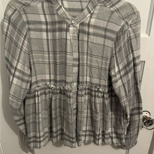 Harper checked soft blouse! Excellent condition!